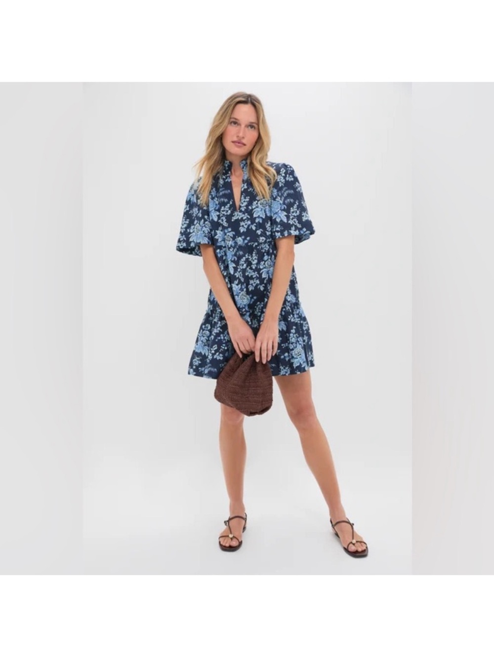 Tuckernuck Navy & Light Blue Floral Mini Dress